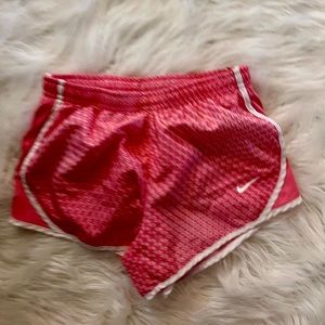 Nike tempo shorts pink; girls size small